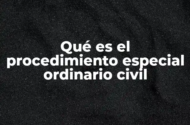 Qué es el Procedimiento Especial Ordinario Civil