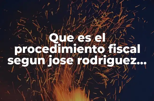 Que es el Procedimiento Fiscal Segun Jose Rodriguez Lobato