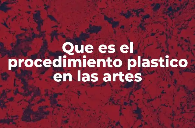 Que es el Procedimiento Plastico en las Artes