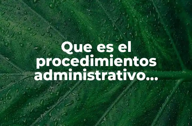 Que es el Procedimientos Administrativo Ambiental
