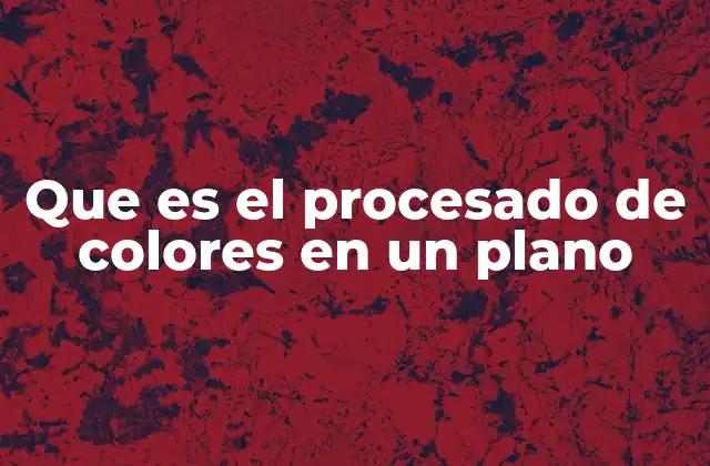 Que es el Procesado de Colores en un Plano