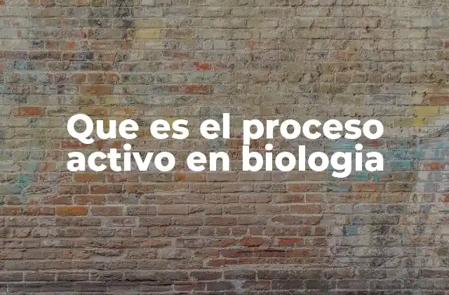 Que es el Proceso Activo en Biologia