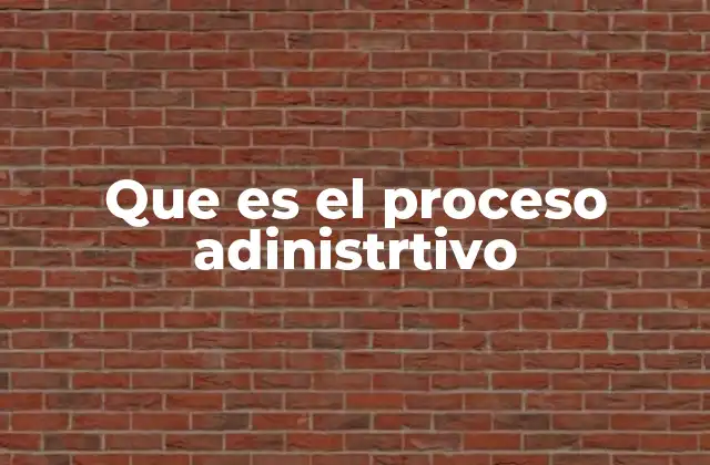 Que es el Proceso Adinistrtivo