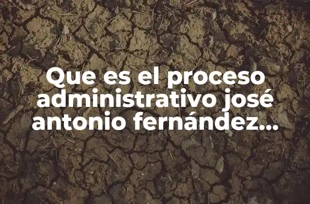 Que es el Proceso Administrativo José Antonio Fernández Arena