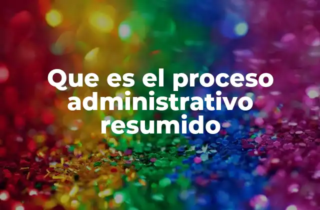 Que es el Proceso Administrativo Resumido