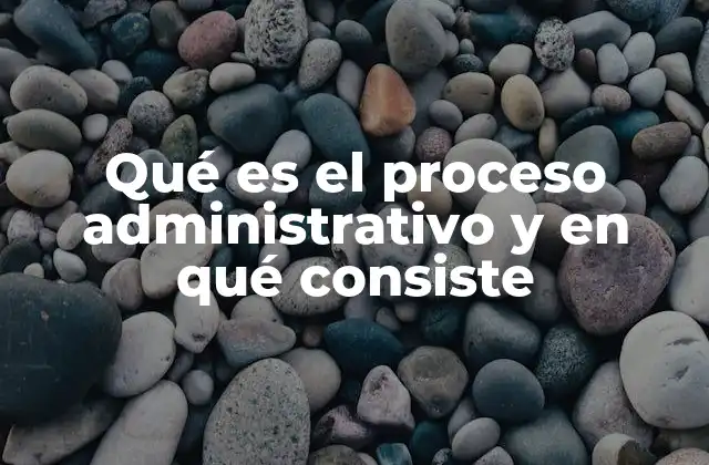 Qué es el Proceso Administrativo y en Qué Consiste