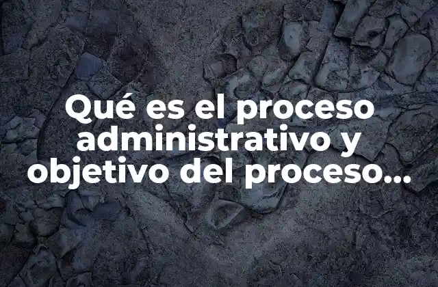 Qué es el Proceso Administrativo y Objetivo Del Proceso Administrativo