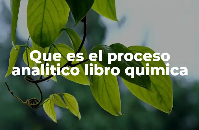 Que es el Proceso Analitico Libro Quimica