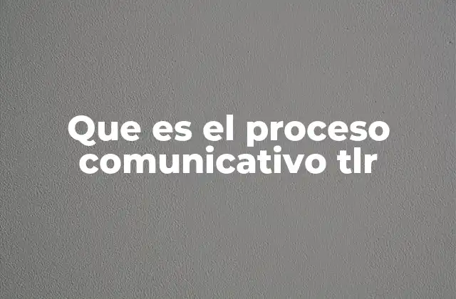Que es el Proceso Comunicativo Tlr