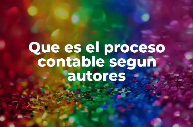 Que es el Proceso Contable Segun Autores