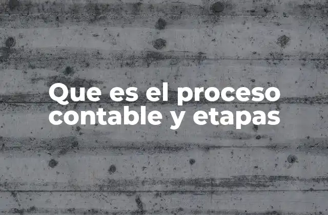 Que es el Proceso Contable y Etapas