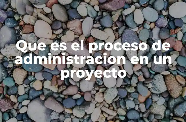 Que es el Proceso de Administracion en un Proyecto