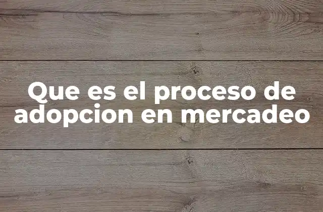 Que es el Proceso de Adopcion en Mercadeo