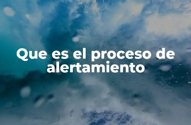 Que es el Proceso de Alertamiento