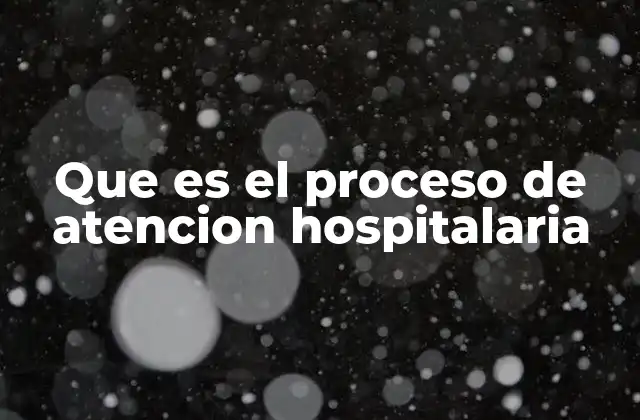 Que es el Proceso de Atencion Hospitalaria