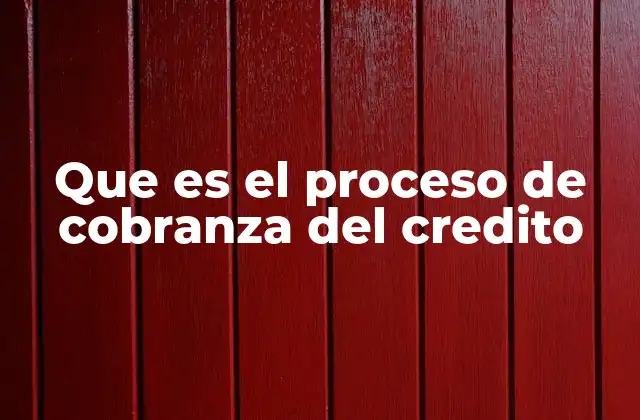 Que es el Proceso de Cobranza Del Credito 2 El camino que recorre un crédito desde su incumplimiento hasta su cobro