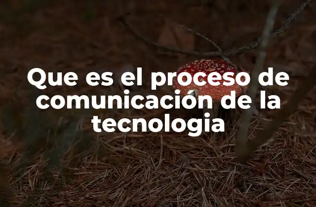 Que es el Proceso de Comunicación de la Tecnologia