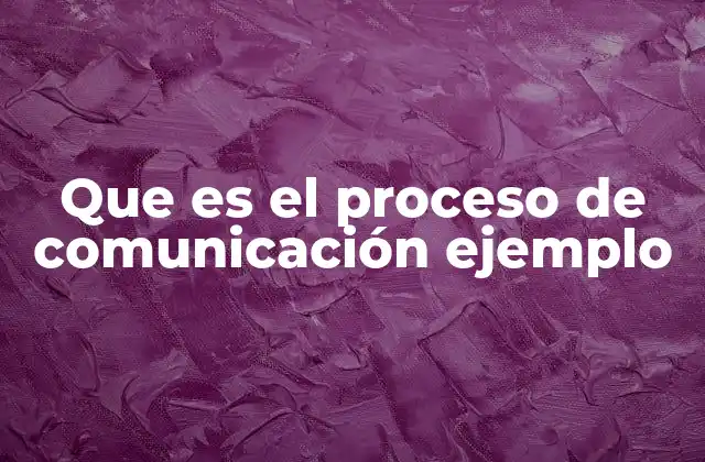 Que es el Proceso de Comunicación Ejemplo