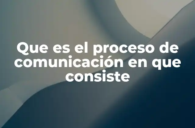 Que es el Proceso de Comunicación en que Consiste