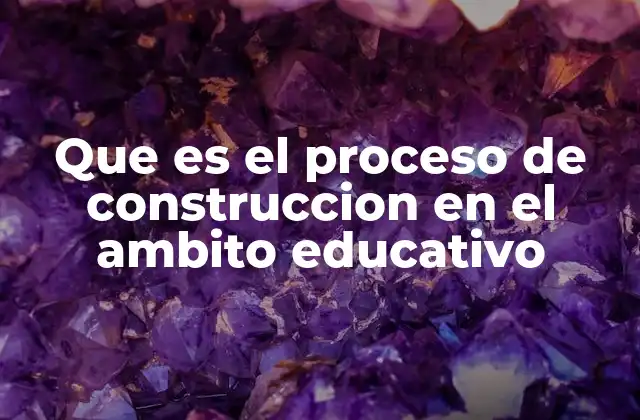 Que es el Proceso de Construccion en el Ambito Educativo