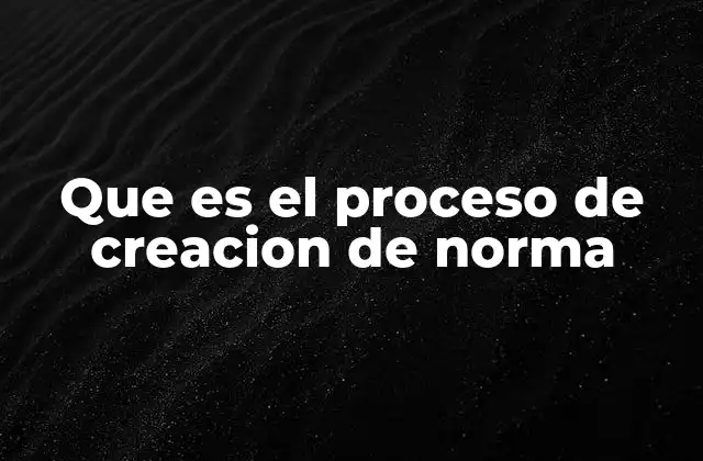 Que es el Proceso de Creacion de Norma