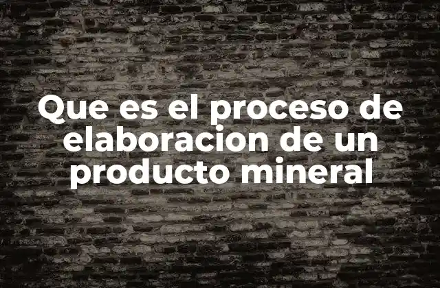 Que es el Proceso de Elaboracion de un Producto Mineral