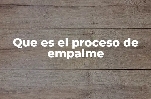 Que es el Proceso de Empalme