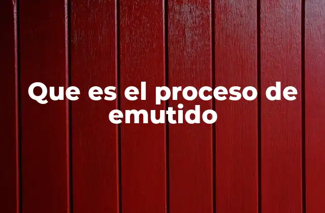 Que es el Proceso de Emutido