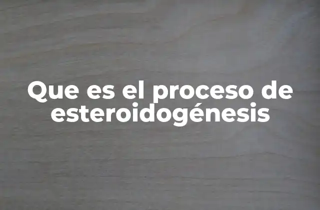 Que es el Proceso de Esteroidogénesis