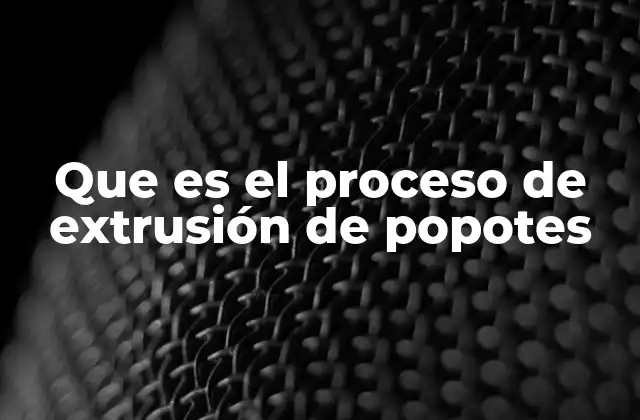 Que es el Proceso de Extrusión de Popotes