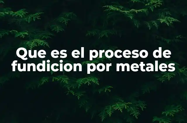 Que es el Proceso de Fundicion por Metales