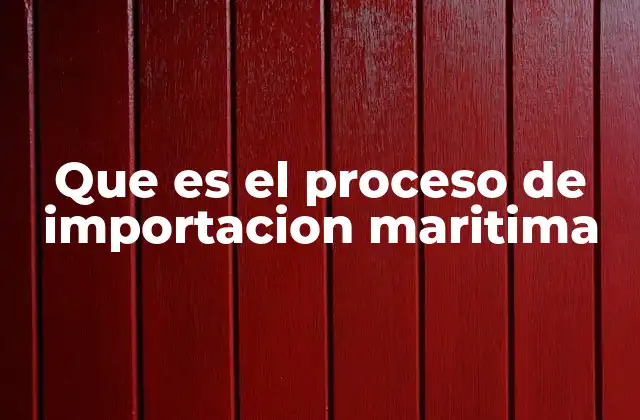 Que es el Proceso de Importacion Maritima