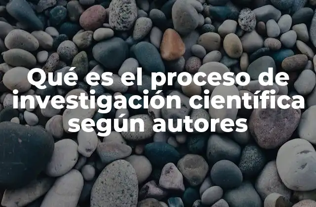 Qué es el Proceso de Investigación Científica según Autores