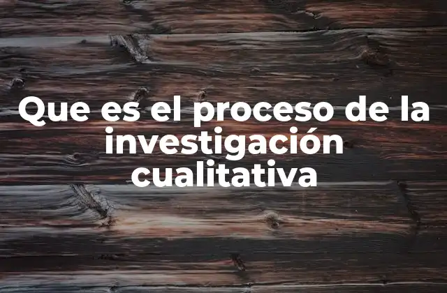 Que es el Proceso de la Investigación Cualitativa