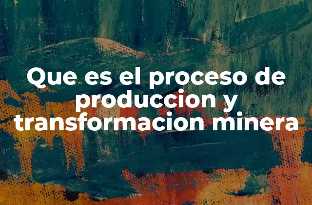 Que es el Proceso de Produccion y Transformacion Minera