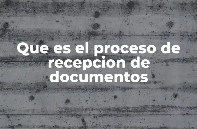Que es el Proceso de Recepcion de Documentos