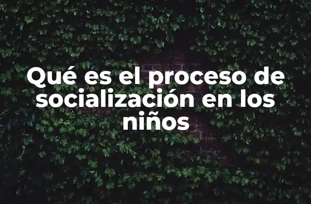 Qué es el Proceso de Socialización en los Niños