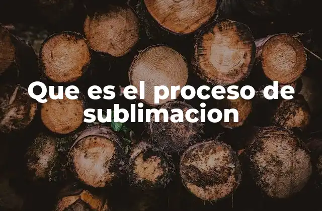 Que es el Proceso de Sublimacion