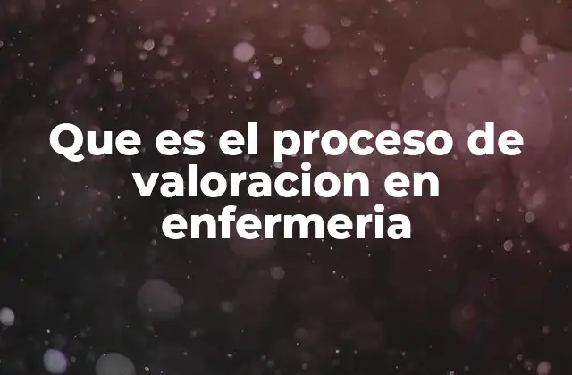 Que es el Proceso de Valoracion en Enfermeria