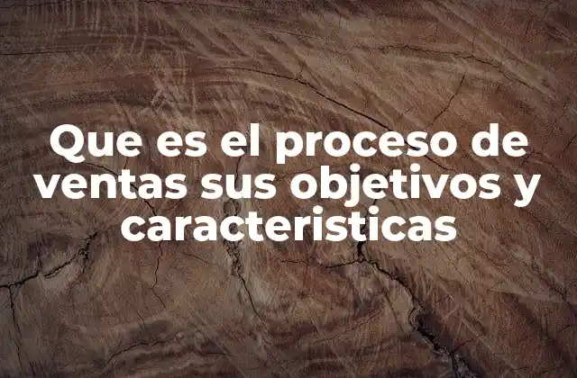 Que es el Proceso de Ventas Sus Objetivos y Caracteristicas