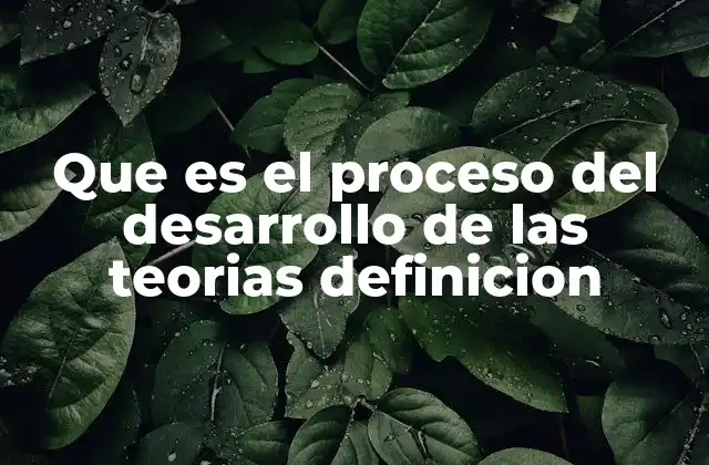 Que es el Proceso Del Desarrollo de las Teorias Definicion