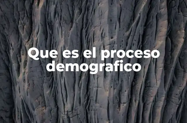 Que es el Proceso Demografico
