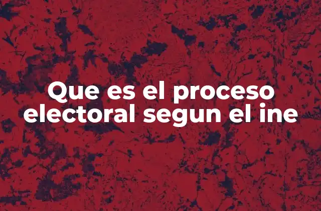 Que es el Proceso Electoral Segun el Ine
