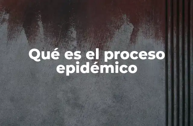 Qué es el Proceso Epidémico