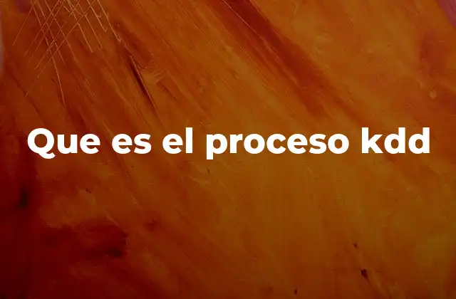 Que es el Proceso Kdd
