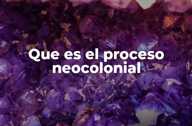 Que es el Proceso Neocolonial