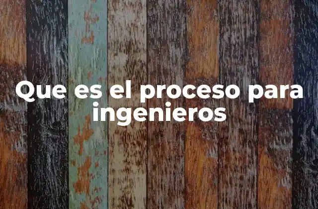 Que es el Proceso para Ingenieros