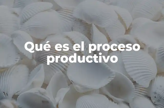 Qué es el Proceso Productivo