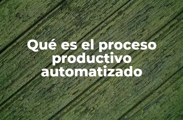 Qué es el Proceso Productivo Automatizado