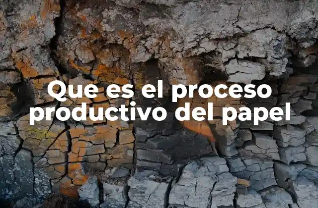 Que es el Proceso Productivo Del Papel
